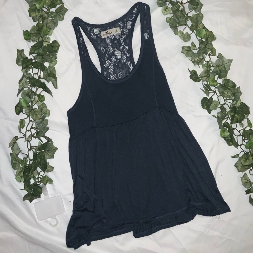 Hollister Dark Blue Laced Tank Top